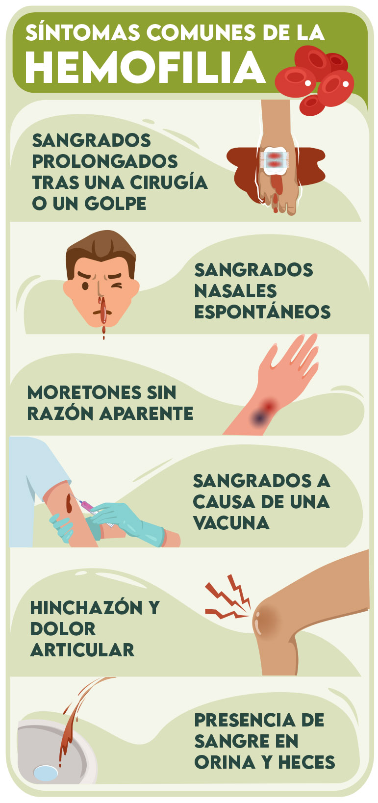 Infografía - Síntomas de la hemofilia