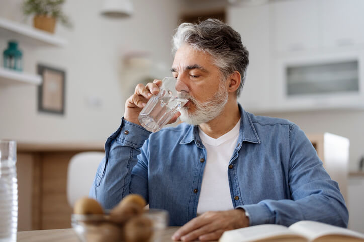 Además de no tener caloría ni gas, el agua también ayuda en las digestiones, lo que la convierte en la mejor opción de bebida principal y en un gran hábito de dieta saludable