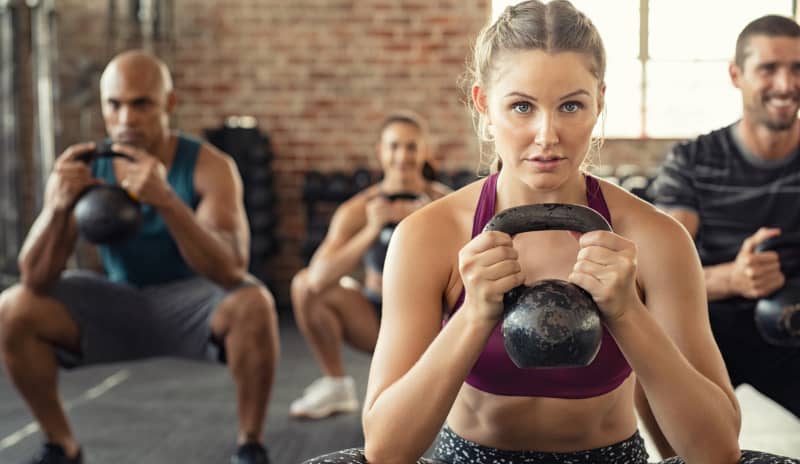 Ejercicios con pesas rusas