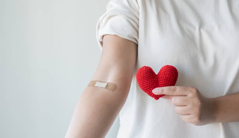 donantes de sangre con tirita