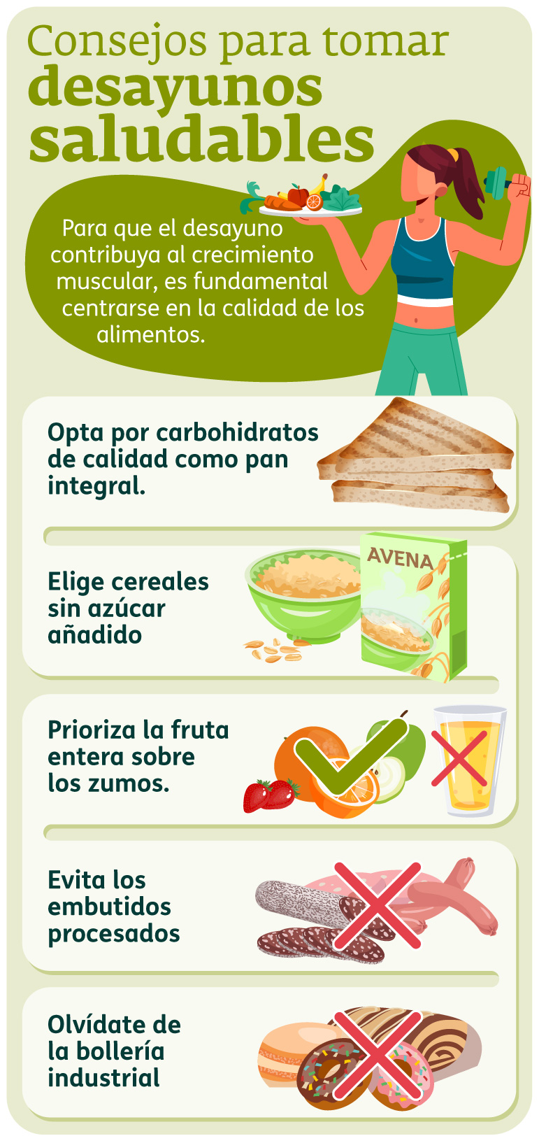 Infografía - Desayuno para ganar masa muscular