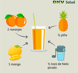 batido de mango pina y naranja