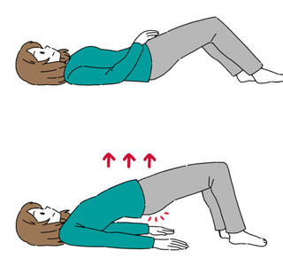 Ilustración de una mujer entrenando el suelo pélvico con ejercicios de kegel