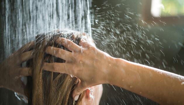 aclarar el pelo con agua fría contra el encrespamiento