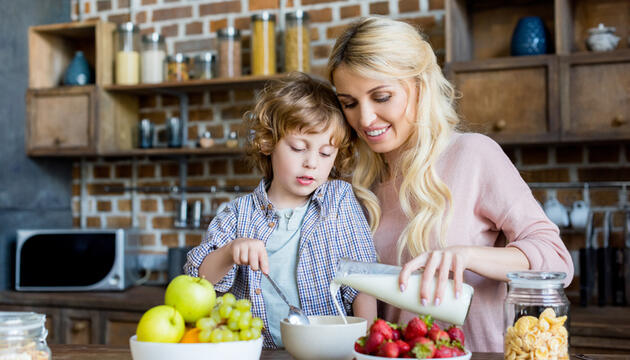 Cuatro desayunos para niños, sin azúcar 