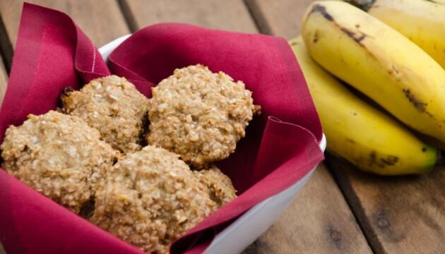 Receta de galletas con plátano y avena Galletas de plátano y avena