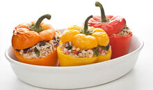 Pimientos rellenos de arroz